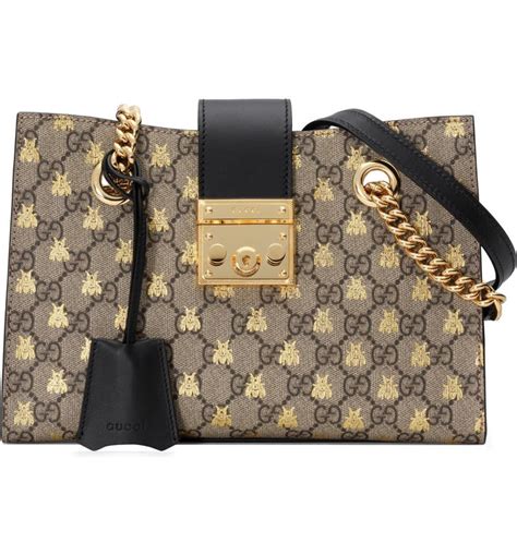 gucci bee pearl bag|Gucci padlock small shoulder bag.